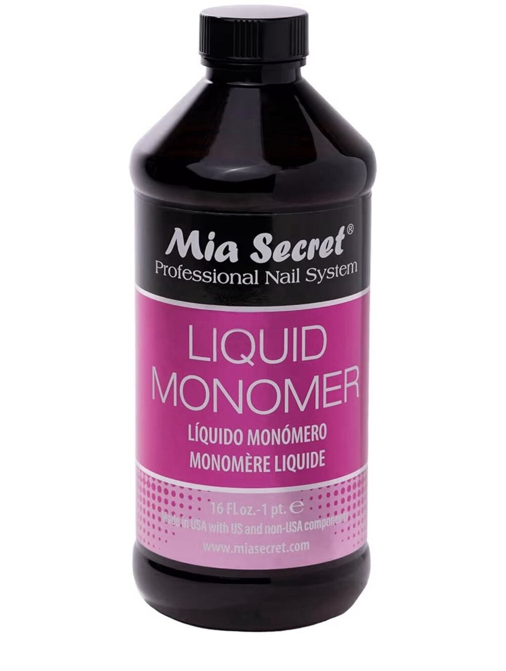 Mia Secret 16 oz Liquid Monomer - Professional Nail Liquid for Acrylic Powder